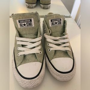 Seafoam green converse all star sneakers